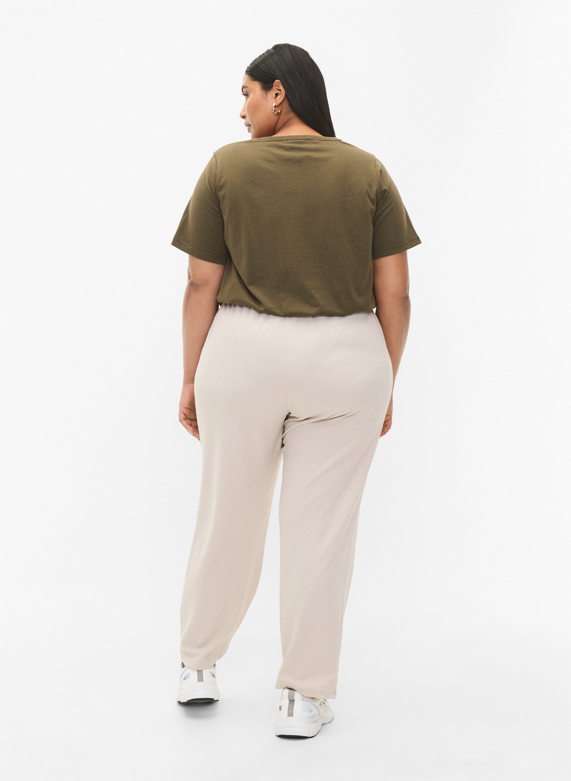 Zizzi FLASH - Pantalon &agrave; coupe droite, Beige, Model image number 1