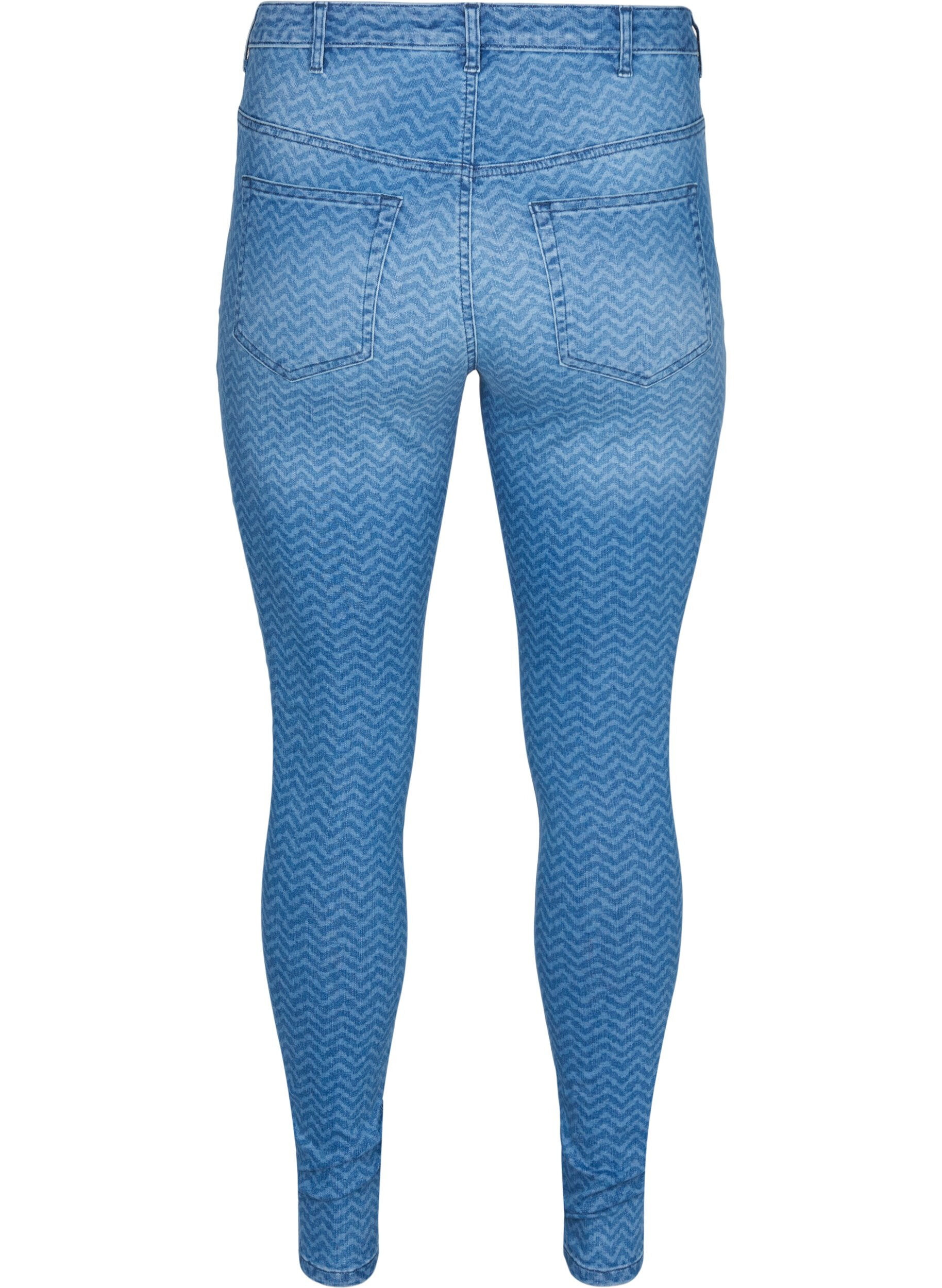 Zizzi Jean Amy imprim&eacute; taille haute, Ethnic Pri, Packshot image number 1