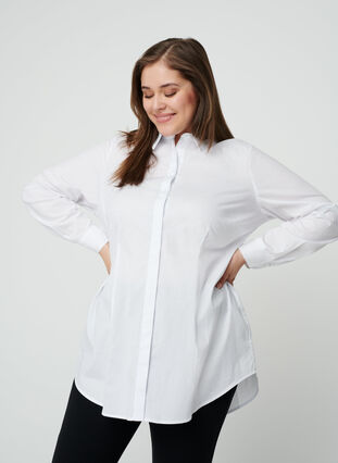 Chemise manches longues, Bright White, Model image number 0