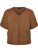 Blouse avec texture et lien &agrave; la taille, Marron, Packshot image number 0