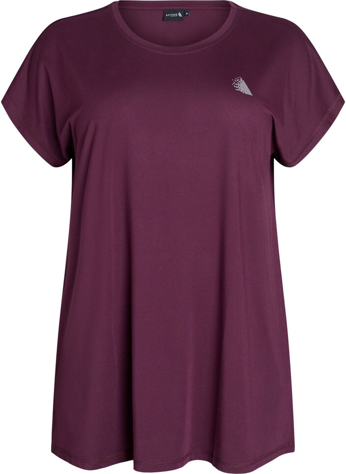 T-shirt long de sport, Bordeaux, Packshot image number 0