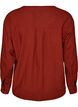 Blouse en lin et viscose avec col en V, Bordeaux, Packshot image number 1