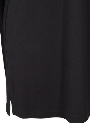 Robe t-shirt en coton avec détails imprimés, Black w. Black, Packshot image number 3