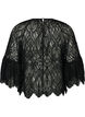 Blouse en dentelle avec manches longues trompette et volants, Noir, Packshot image number 1