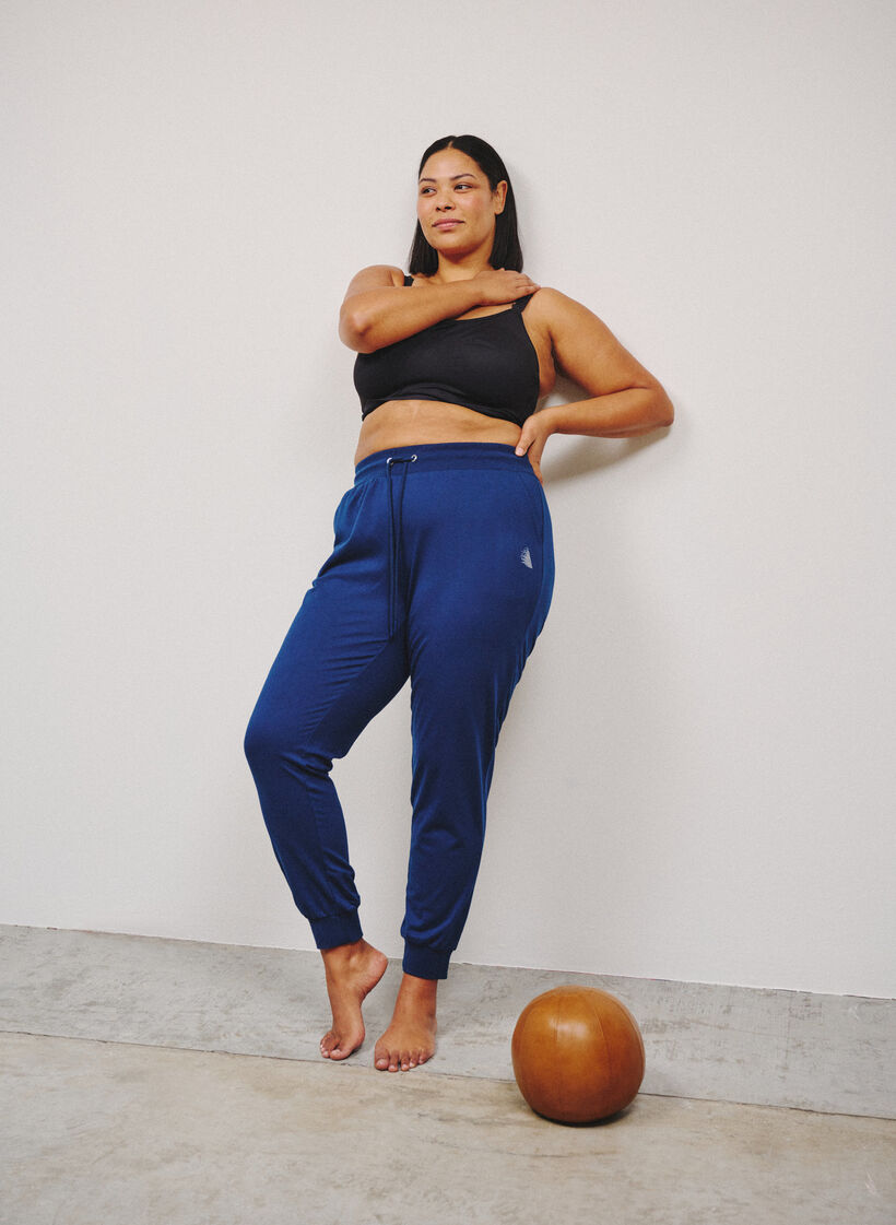 Pantalon de surv&ecirc;tement ample avec poches, Bleu, Image image number 0