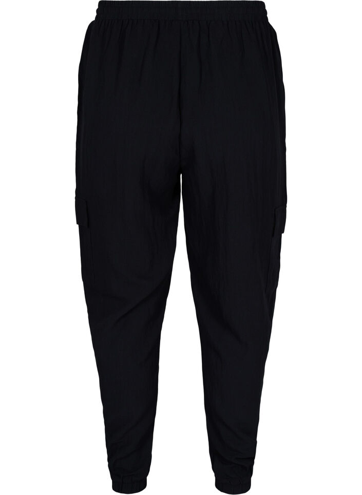Pantalon ample en viscose avec grandes poches, Black, Packshot image number 1