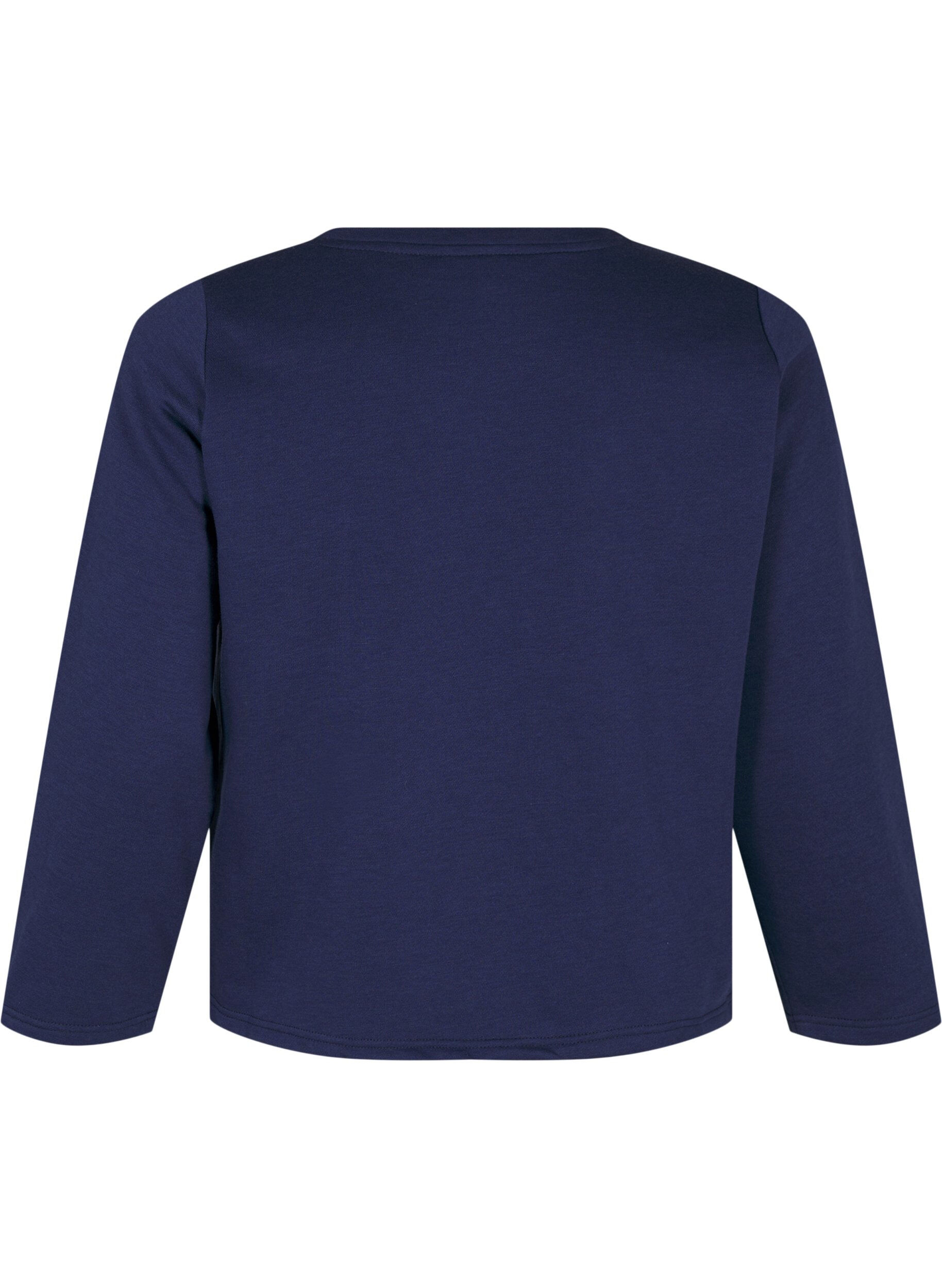 Zizzi Sweat-shirt court &agrave; d&eacute;tails perl&eacute;s, Bleu, Packshot image number 1