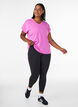 T-shirt de sport &agrave; manches courtes avec col en V, Violet, Model image number 1