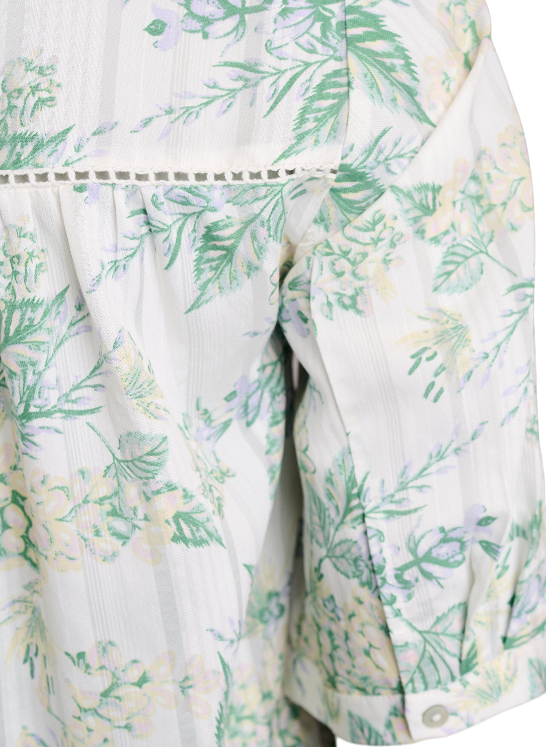 ZizziBlouse imprim&eacute;e &agrave; manches 1/2, Blanc, Packshot image number 3