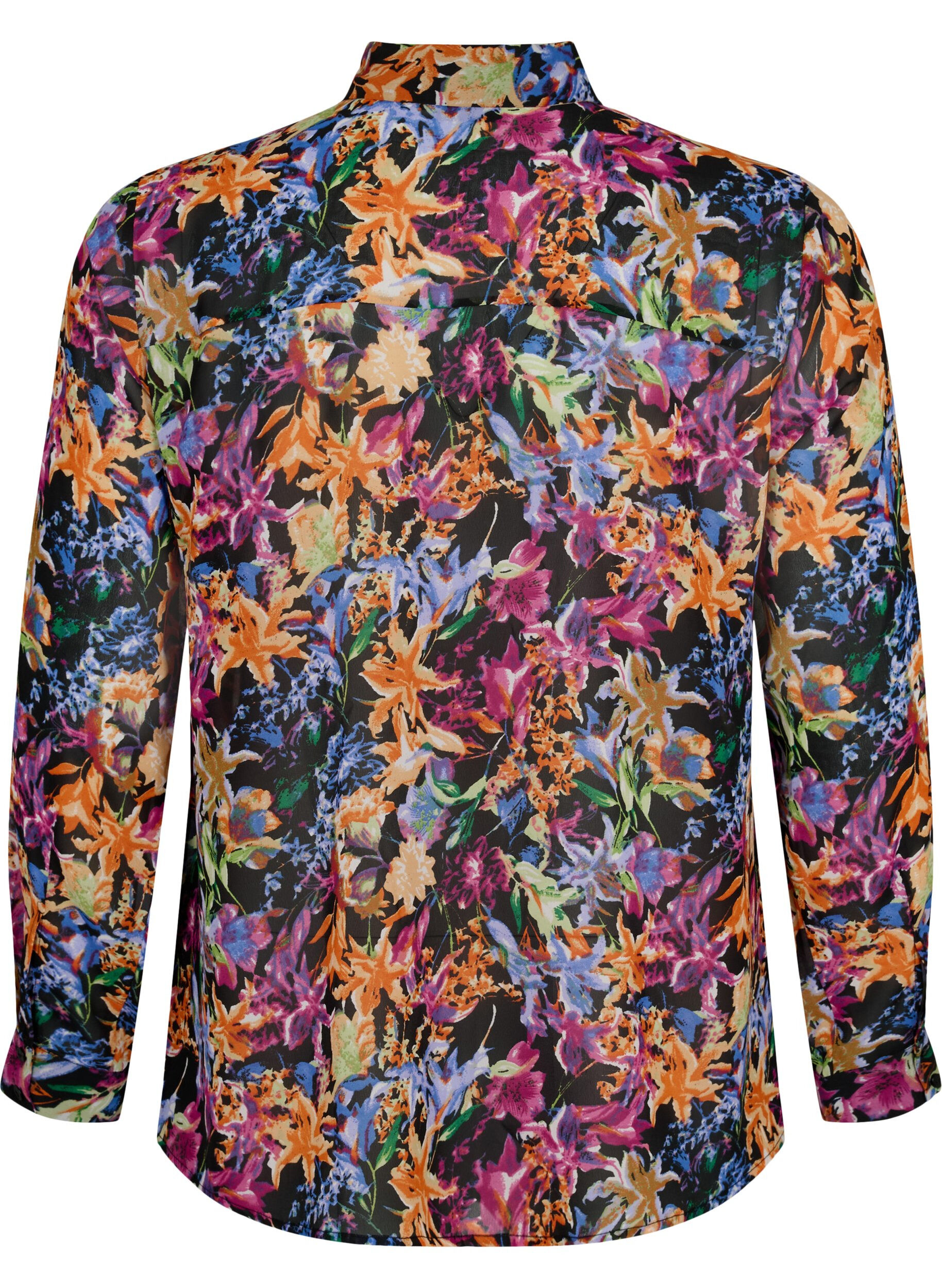 Zizzi FLASH - Chemise &agrave; manches longues avec imprim&eacute; floral, Orange Pink Flower , Packshot image number 1