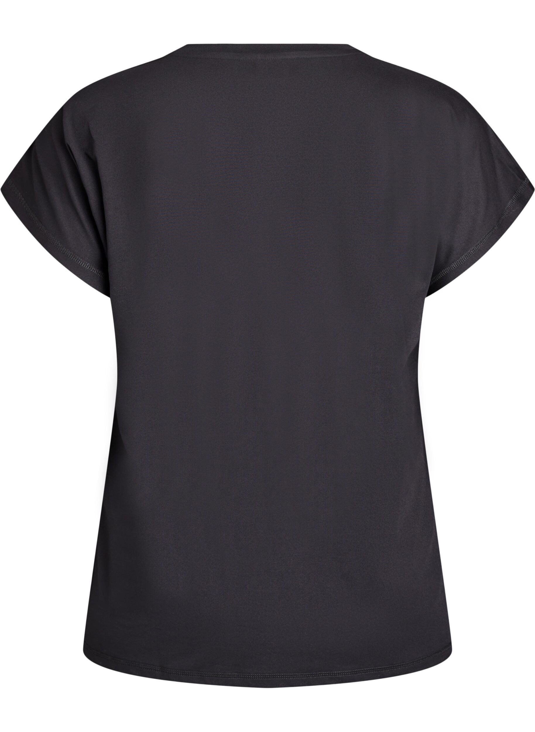 Zizzi T-shirt de sport couleur unie, Noir, Packshot image number 1