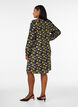 Robe imprim&eacute;e en viscose &agrave; manches longues, Noir, Model image number 2