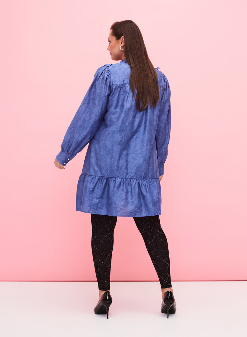 Leggings sans couture avec motif argenté, Black, Model image number 1