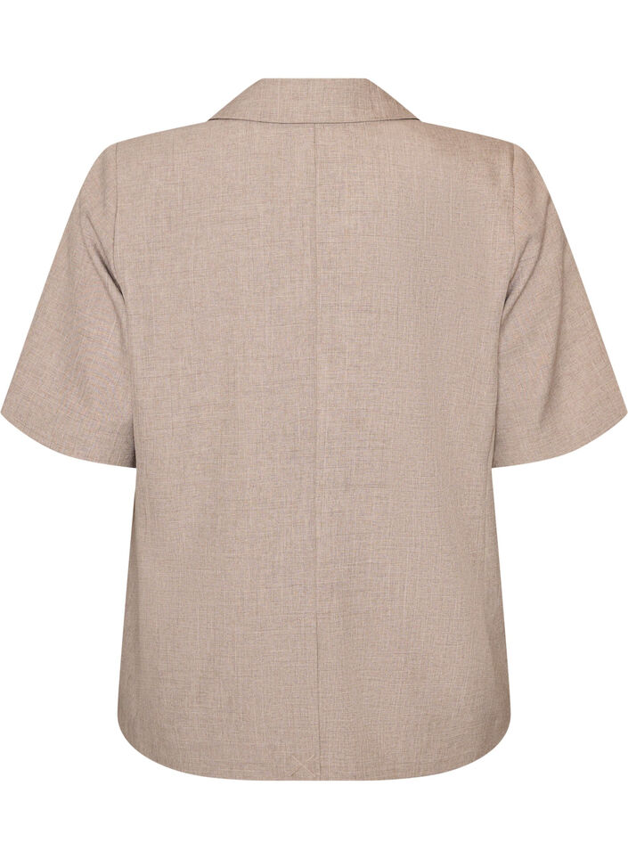 Blazer avec manches courtes et revers, Marron, Packshot image number 1