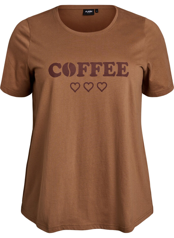 T-shirt imprim&eacute;, Marron, Packshot image number 0