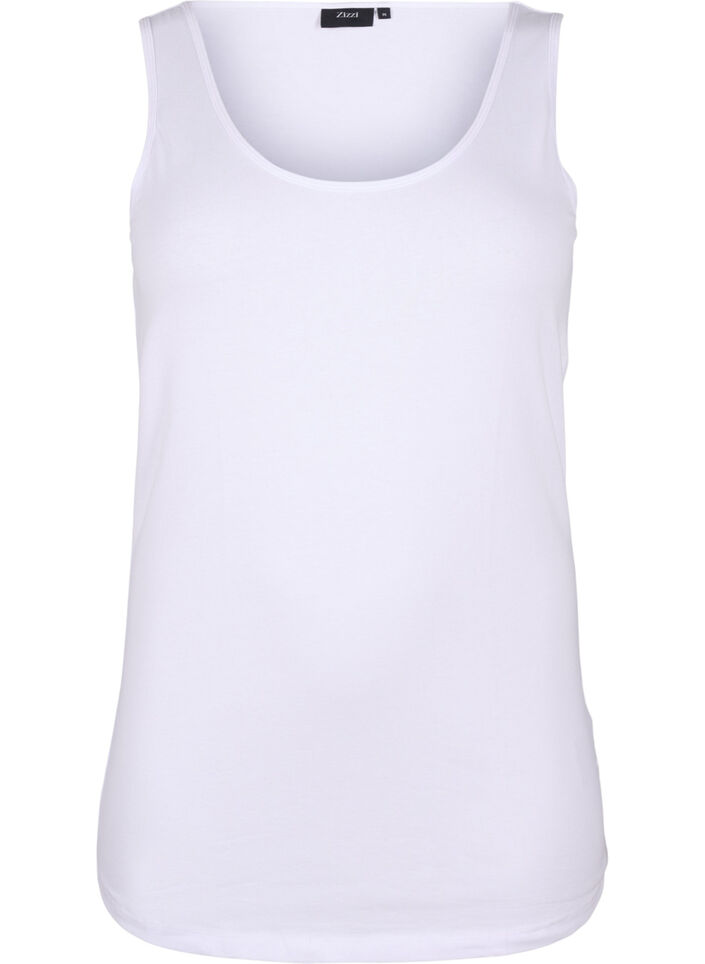 Haut basique en coton, Blanc, Packshot image number 0