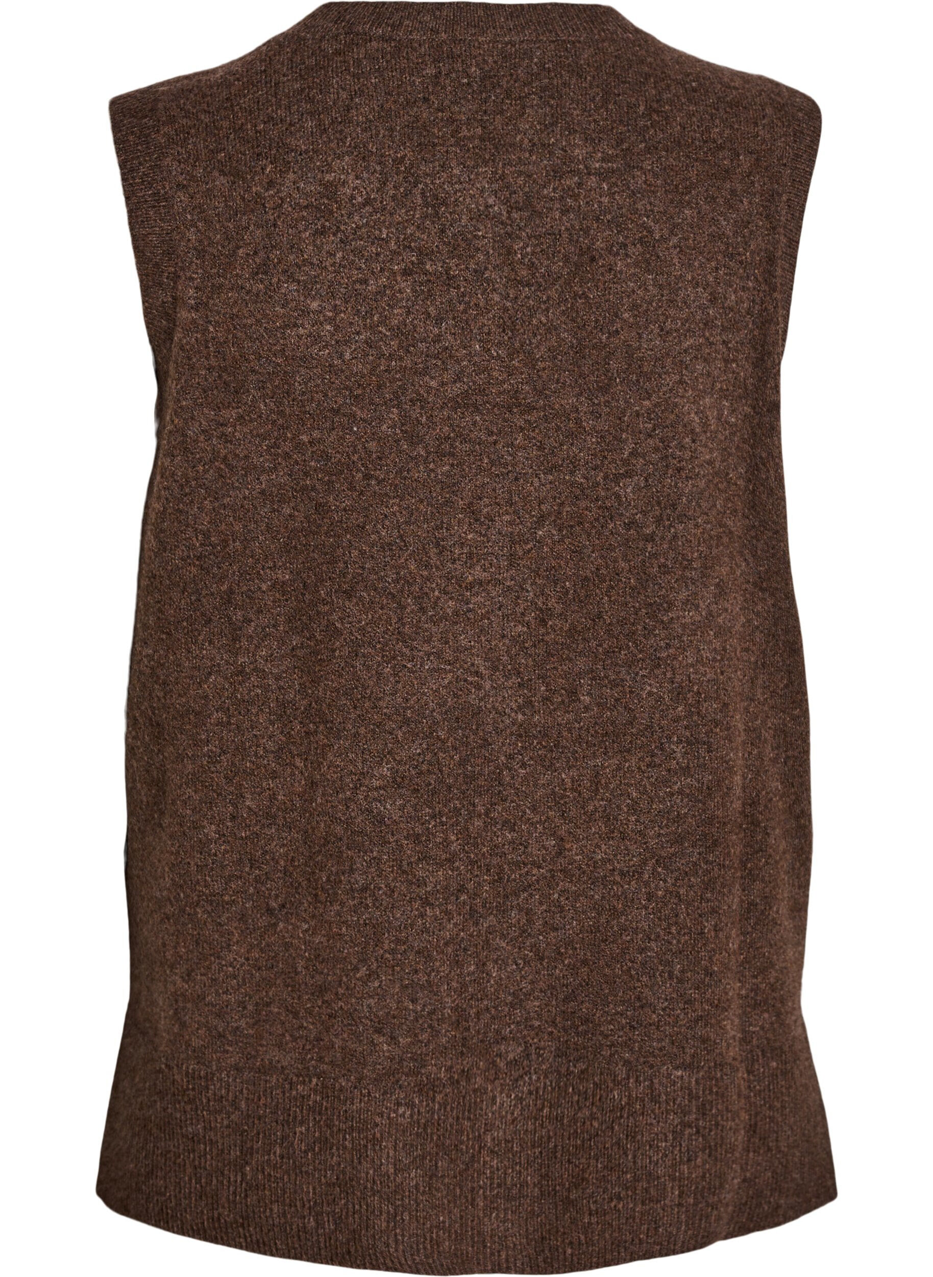 ZizziGilet tricot&eacute; avec bords c&ocirc;tel&eacute;s, Vert fonc&eacute;, Packshot image number 1