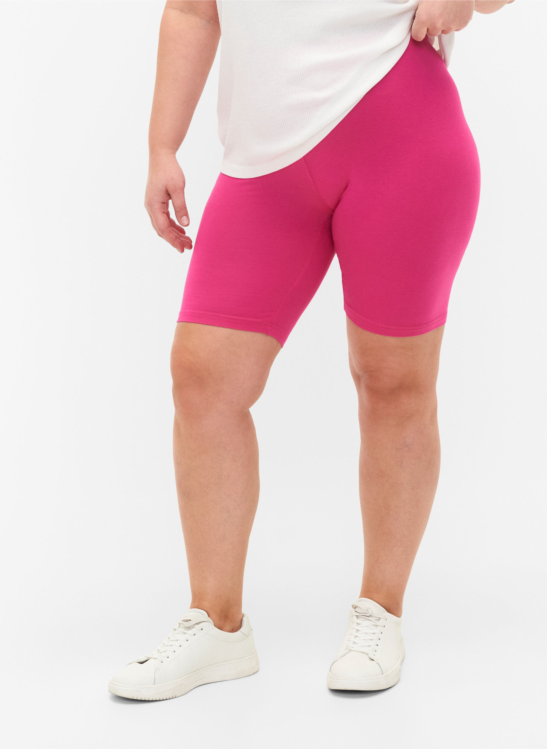 ZizziShort cycliste de base de couleur unie, Rose, Model image number 0
