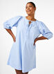 Robe avec liens et manches 3/4, Blue Stripe, Model image number 0