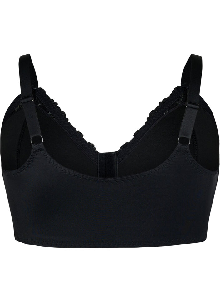 Soutien-gorge en dentelle avec fermeture sur le devant, Black, Packshot image number 1