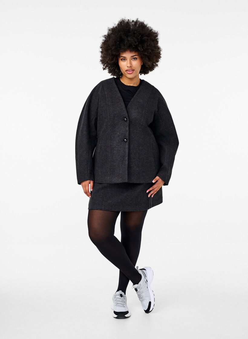 Blazer ajusté, Dark Grey Melange, Model image number 2