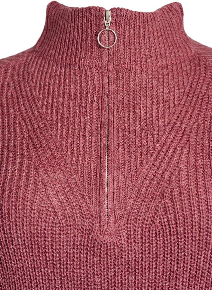 FLASH - Robe courte en maille avec col montant, Rose, Packshot image number 2