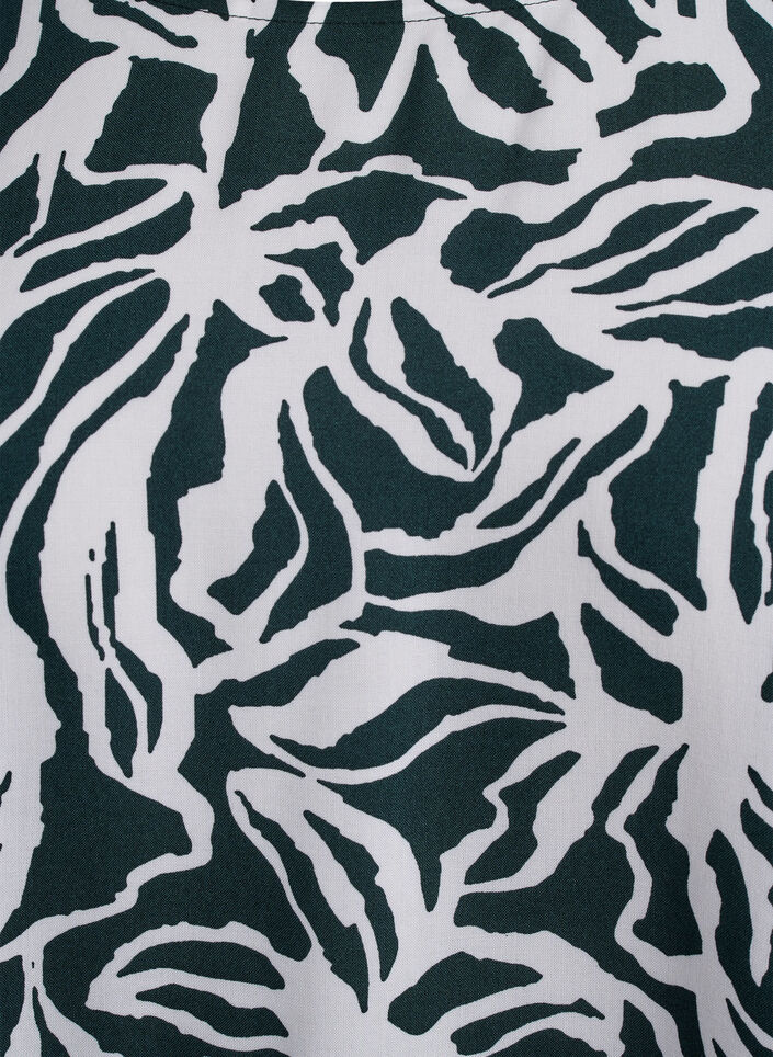 Chemisier &agrave; manches courtes en viscose avec imprim&eacute;, Vert fonc&eacute;, Packshot image number 2