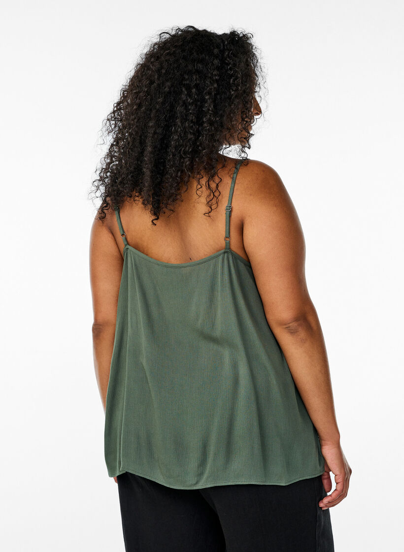 Top &agrave; bretelles en viscose, Vert, Model image number 2
