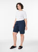 Short en coton ample avec poches, Bleu, Model image number 1