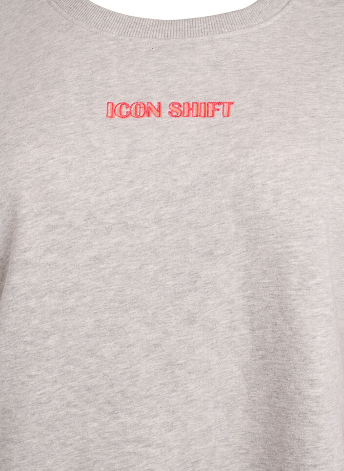 Sweat ample avec d&eacute;tails contrastants sur les manches, Gris clair, Packshot image number 2