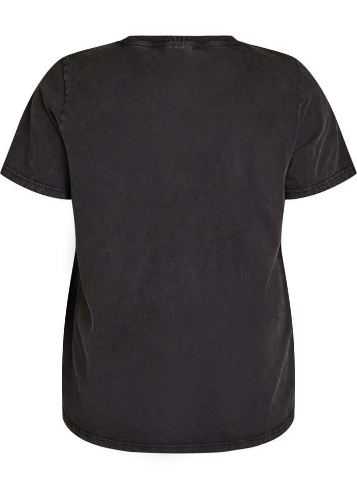 T-shirt graphique en coton bio, Noir, Packshot image number 1