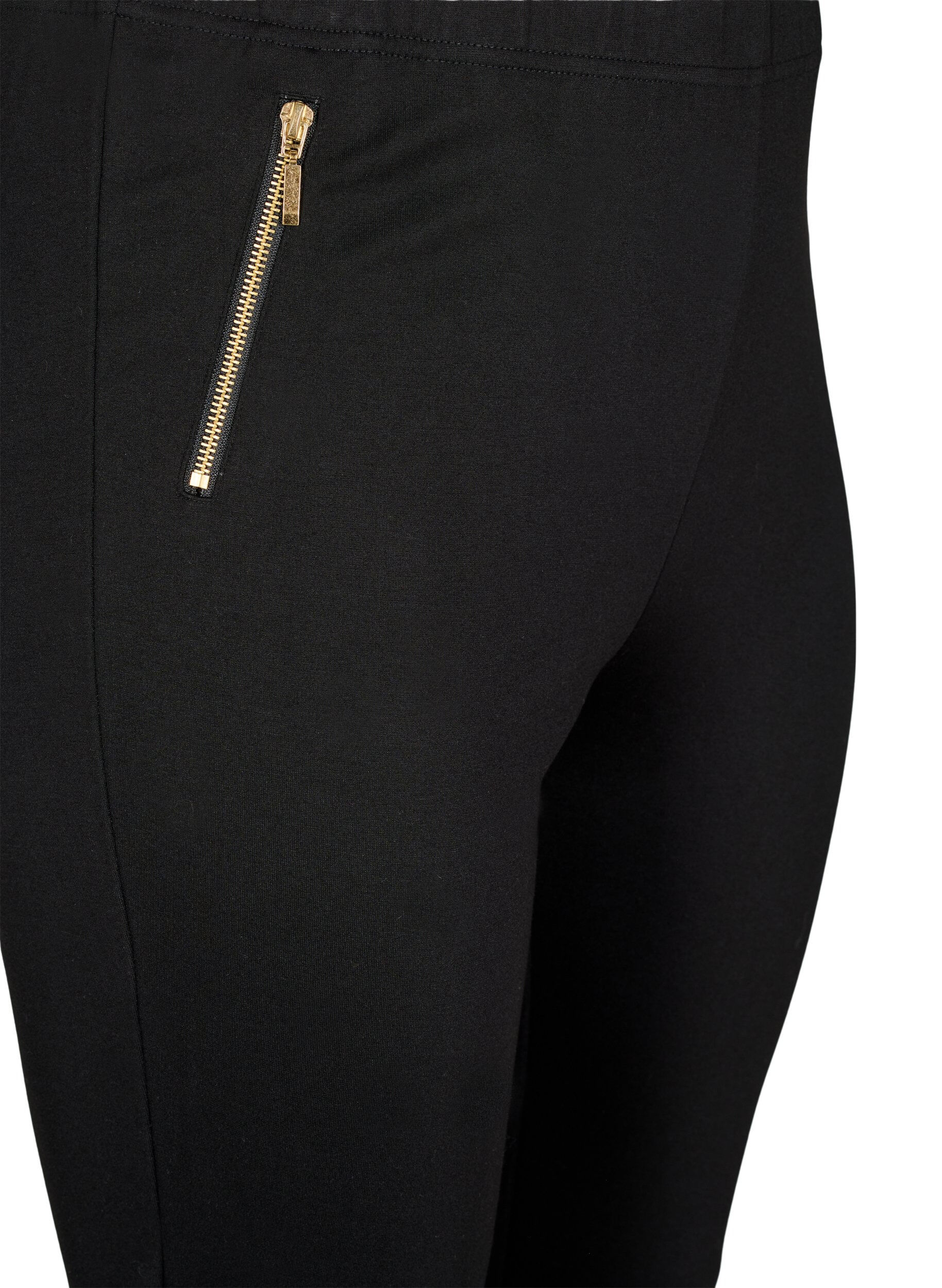 Zizzi Legging en viscose avec d&eacute;tail de fermeture &eacute;clair, Noir, Packshot image number 2