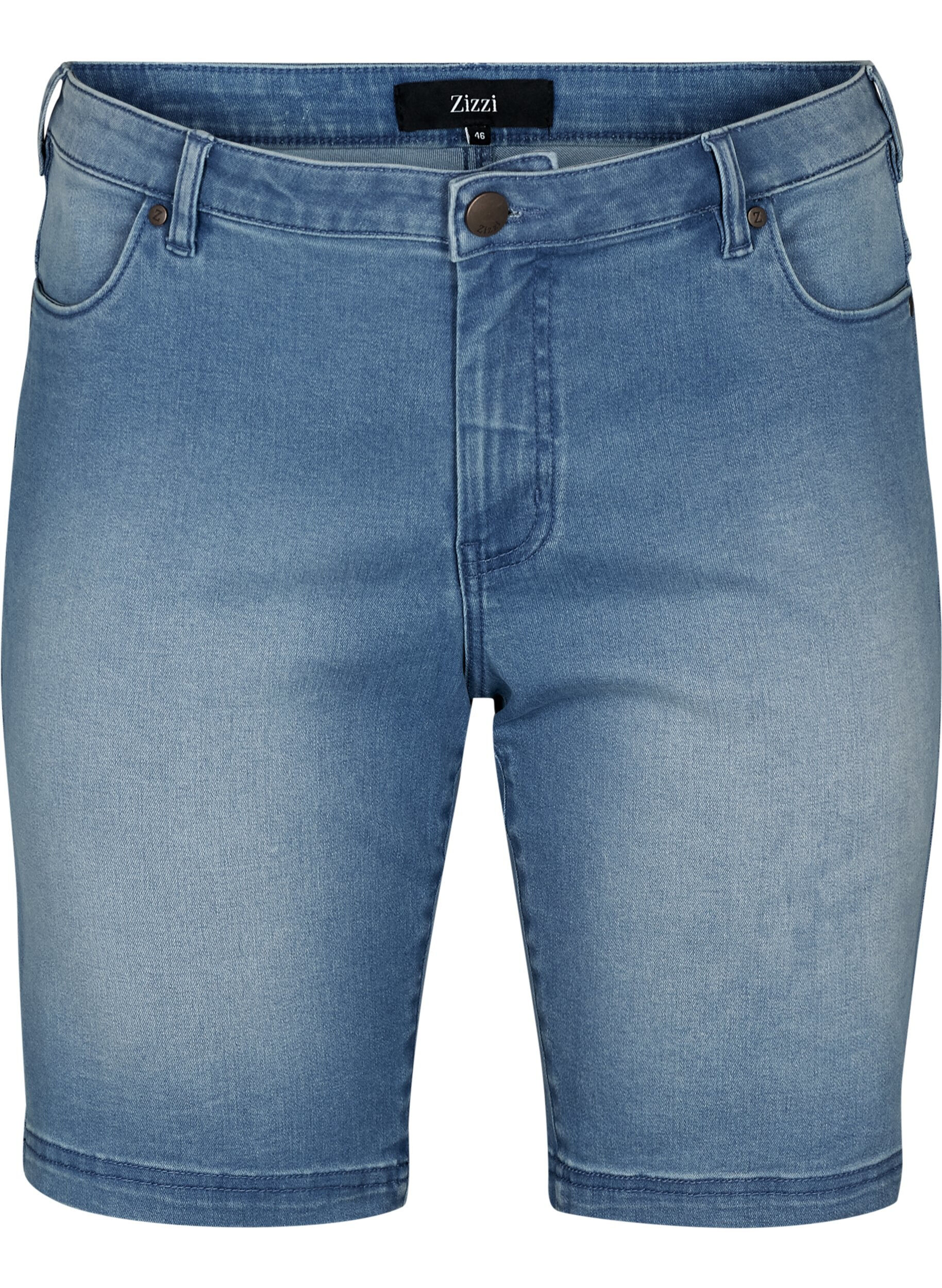 Zizzi Short Emily coupe slim, taille classique, Bleu Clair, Packshot image number 0