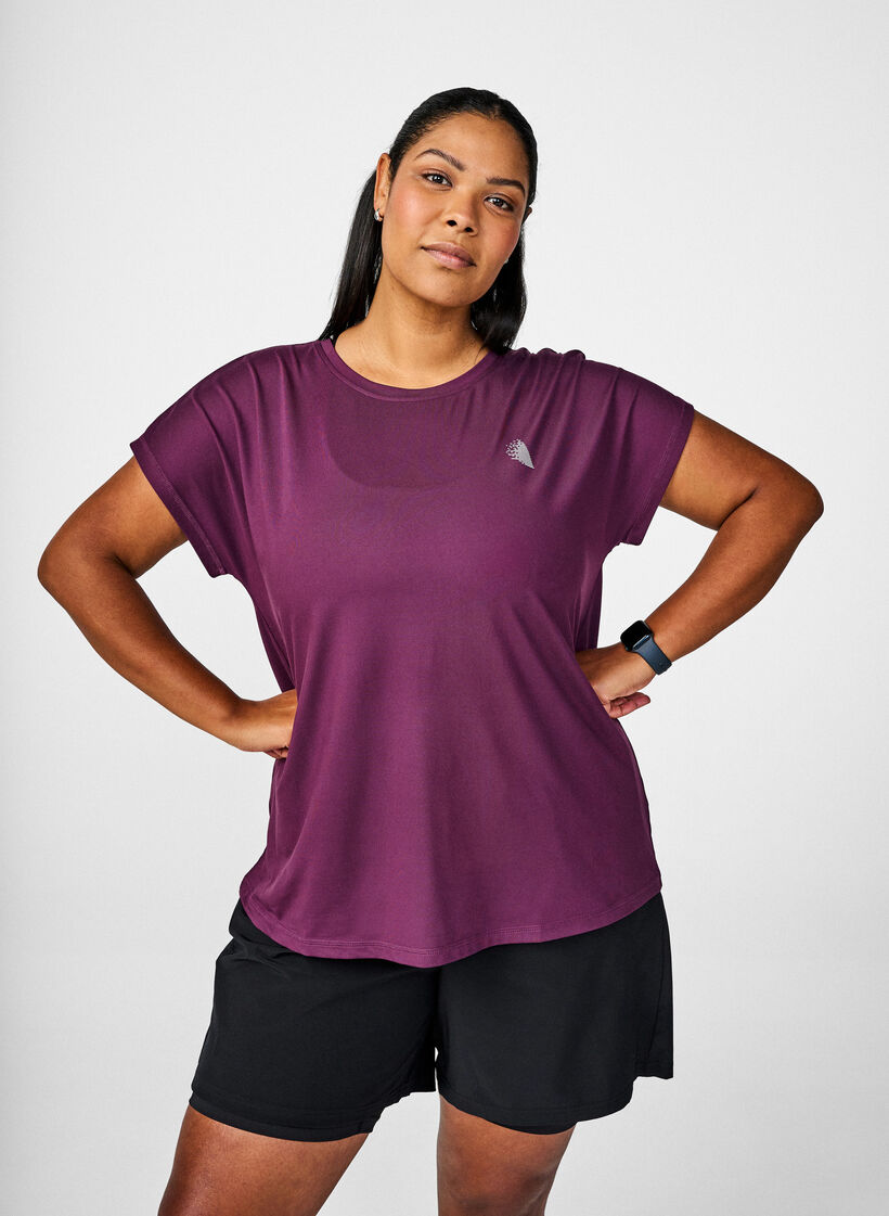 T-shirt de sport uni, Violet, Image image number 0