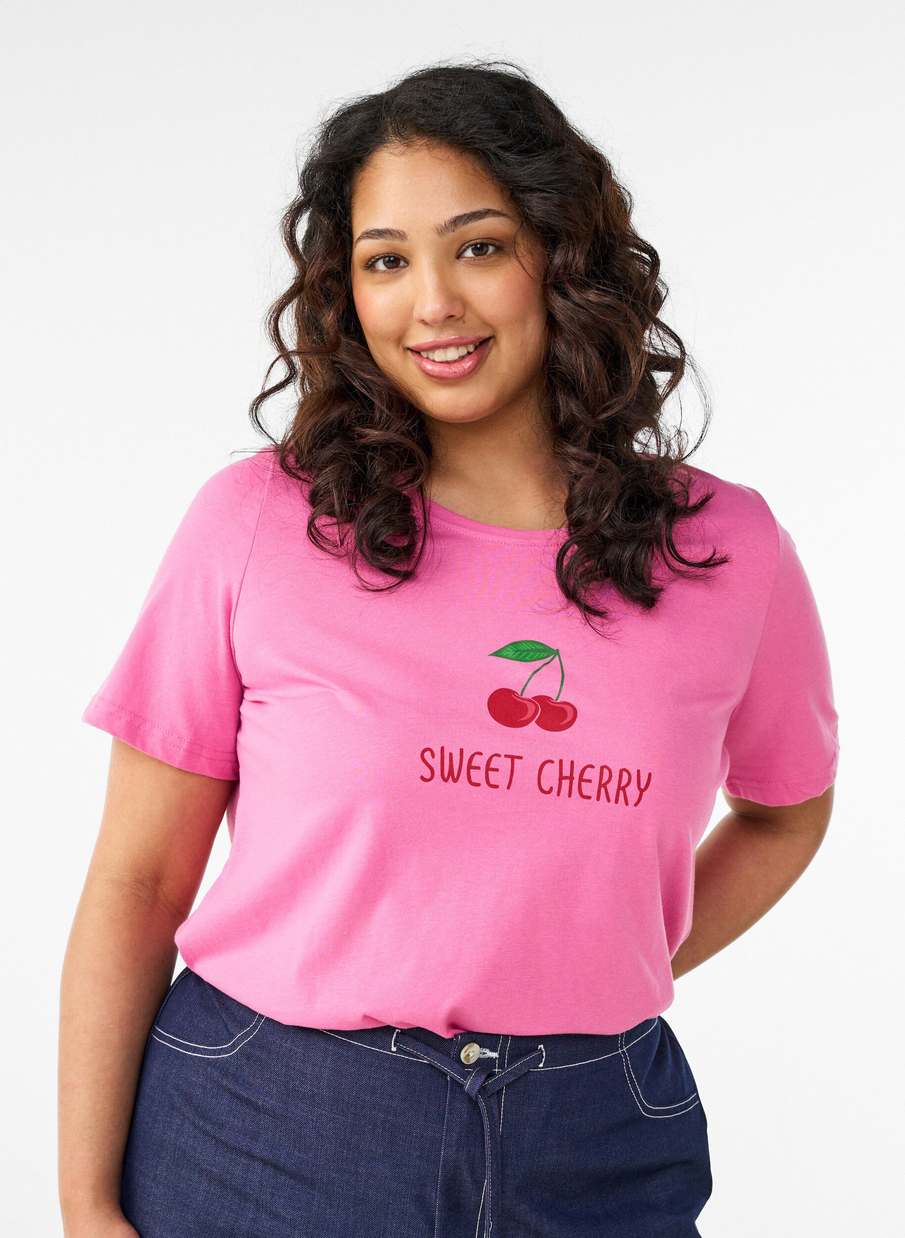 T-shirt imprim&eacute;, Rose, Model