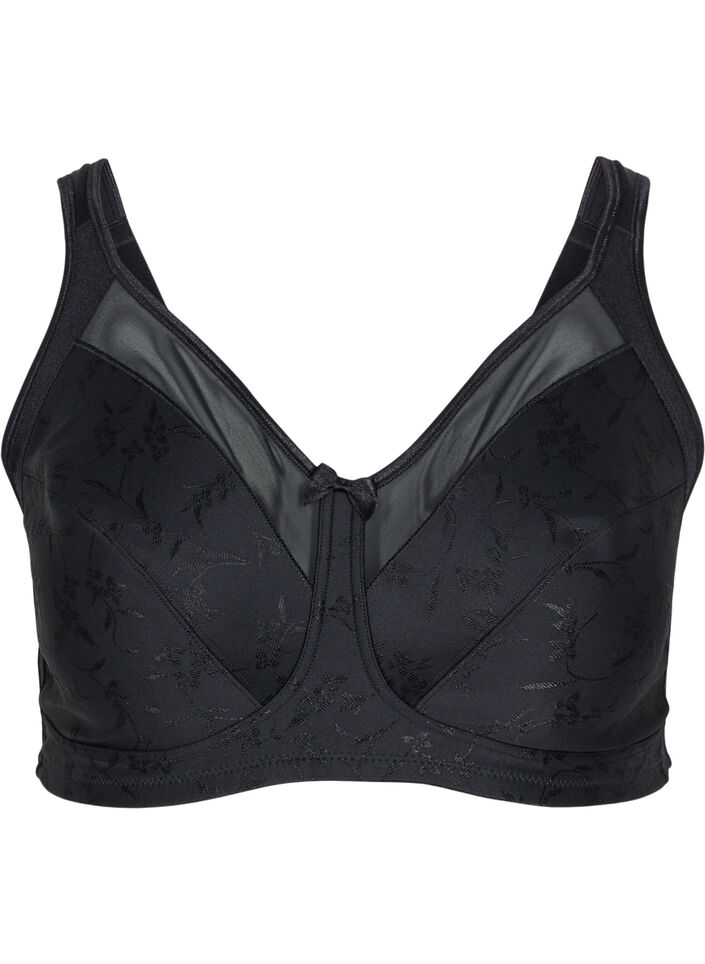 Soutien-gorge avec détails en maille, Black, Packshot image number 0