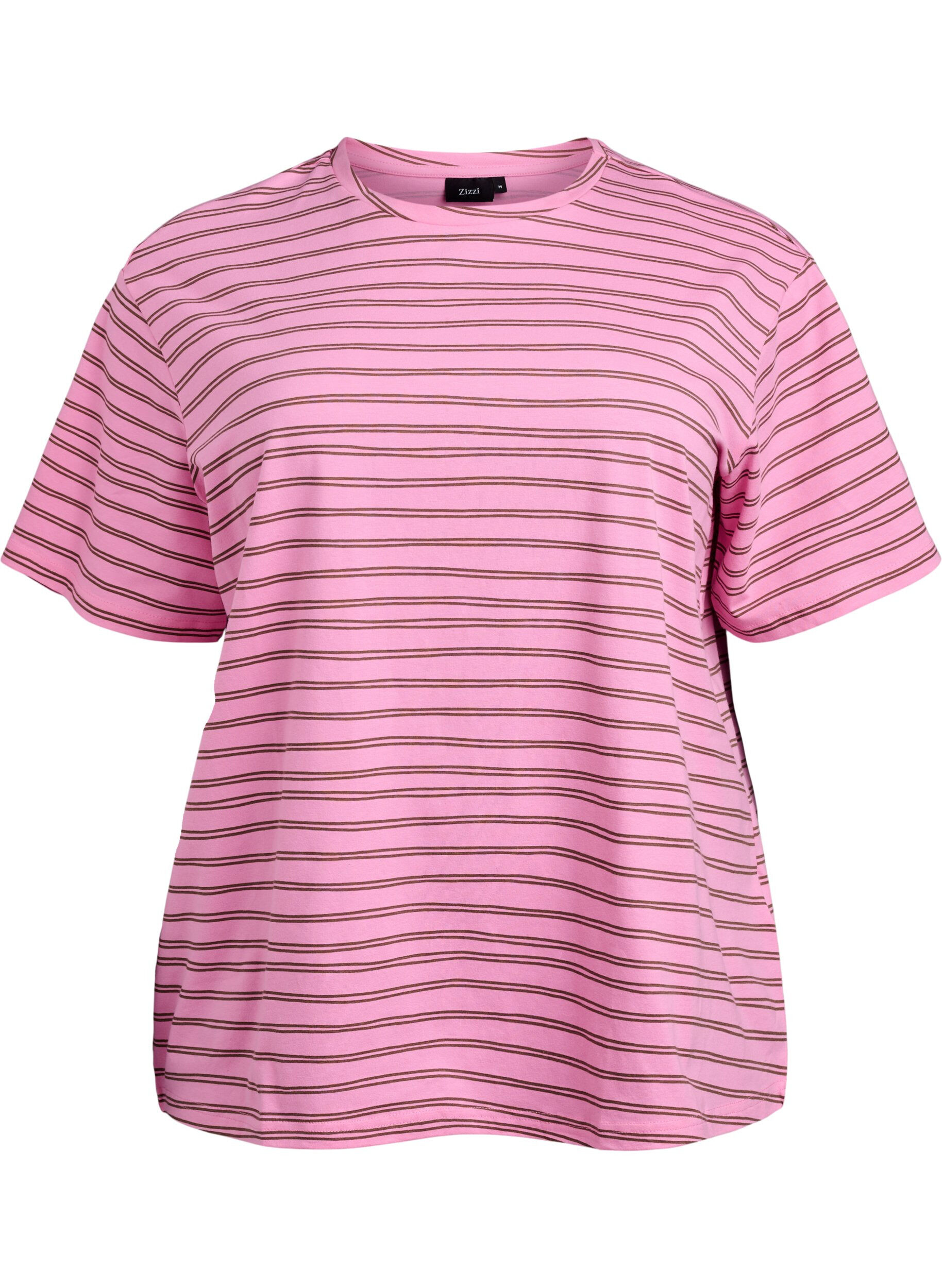 Zizzi T-shirt ray&eacute;, Rose, Packshot image number 0