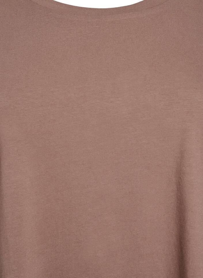 Blouse basique en jersey à manches longues, Marron, Packshot image number 2