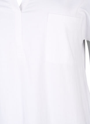 T-shirt à col en V avec poche sur la poitrine, Bright White, Packshot image number 2