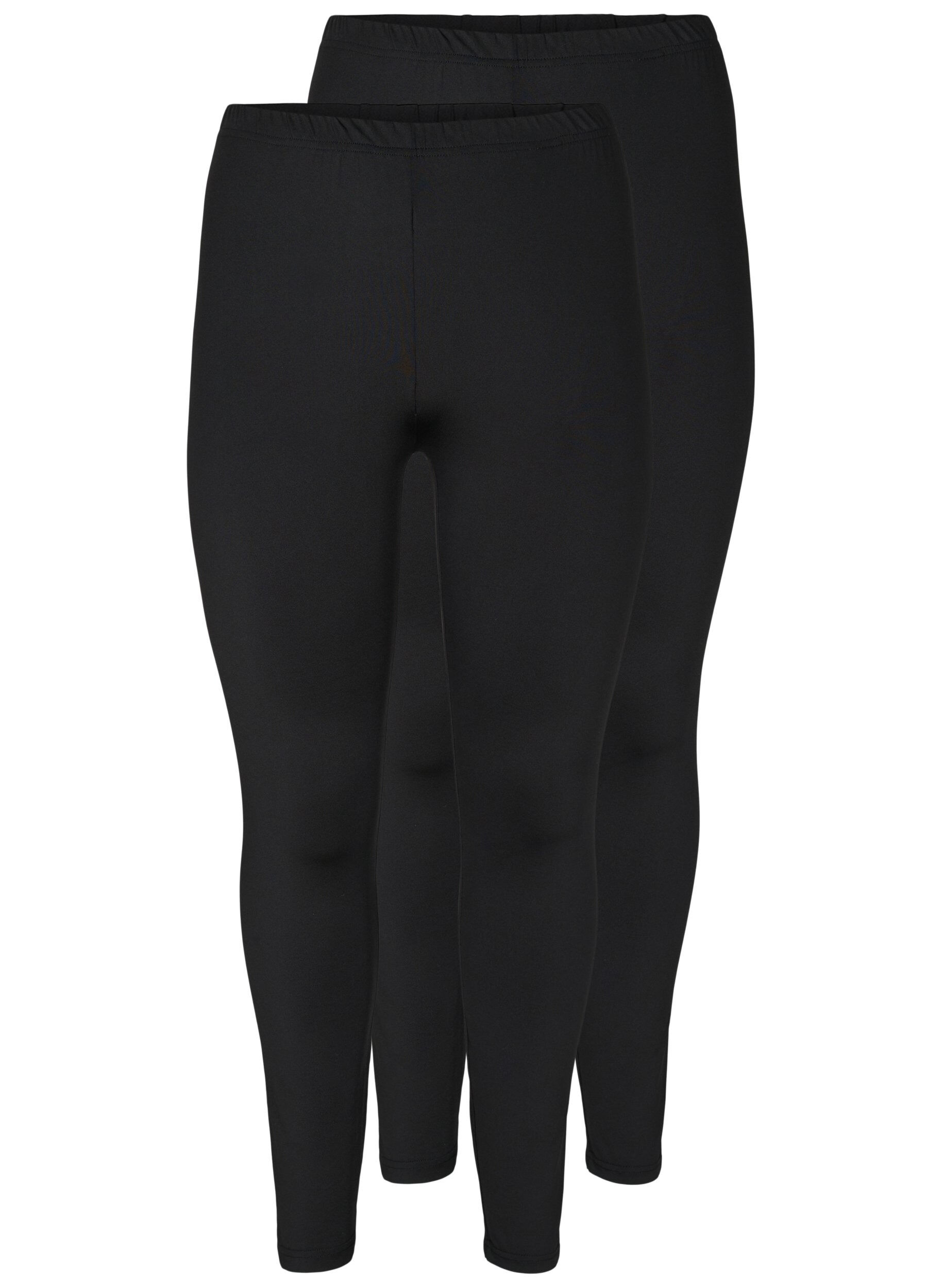 Zizzi Lot de 2-leggings&nbsp;basiques, Black, Packshot image number 0
