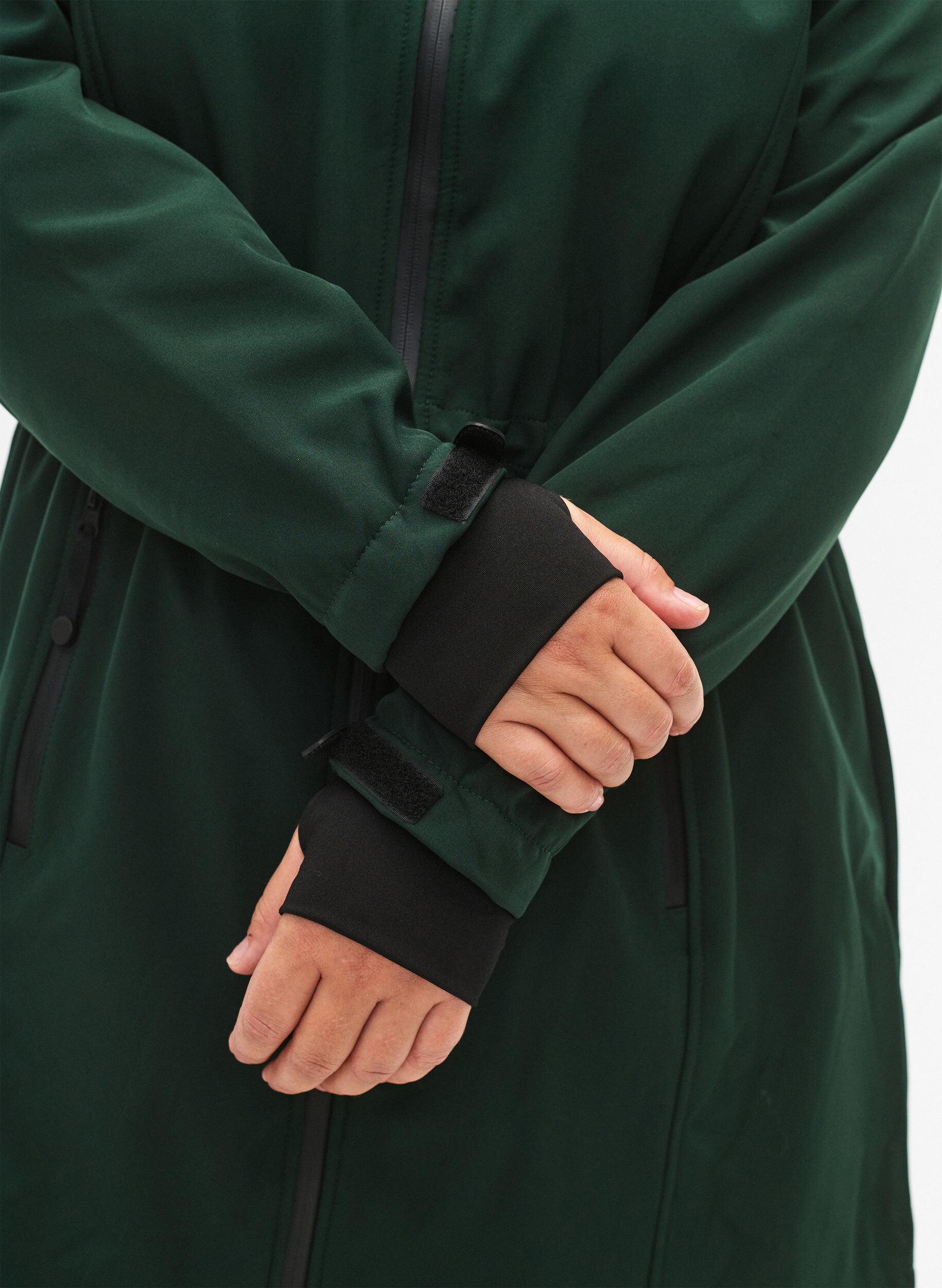 ZizziVeste softshell avec capuche amovible, Vert fonc&eacute;, Model image number 3