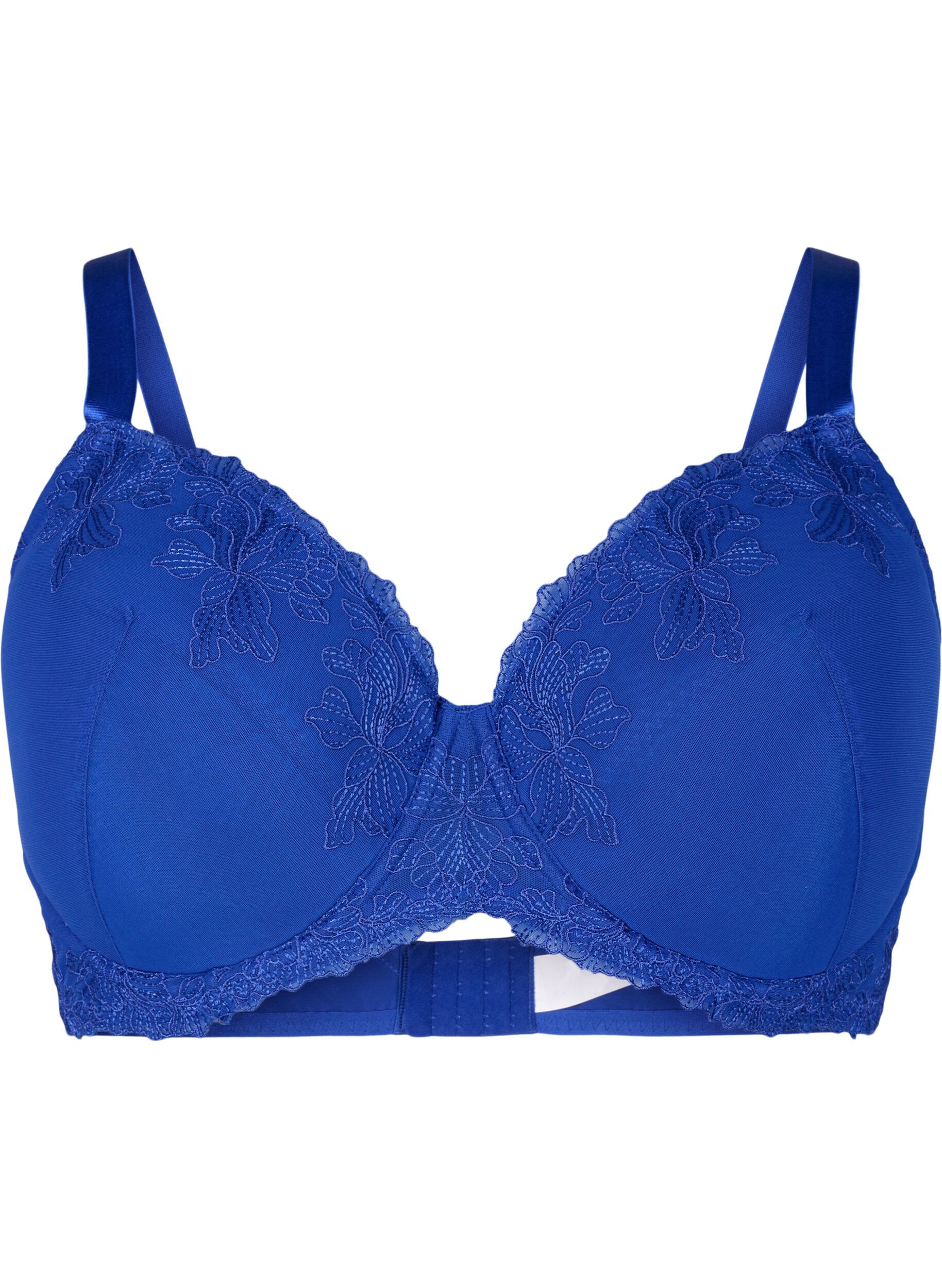Zizzi Soutien-gorge rembourr&eacute; &agrave; armatures avec dentelle, Bleu, Packshot image number 0