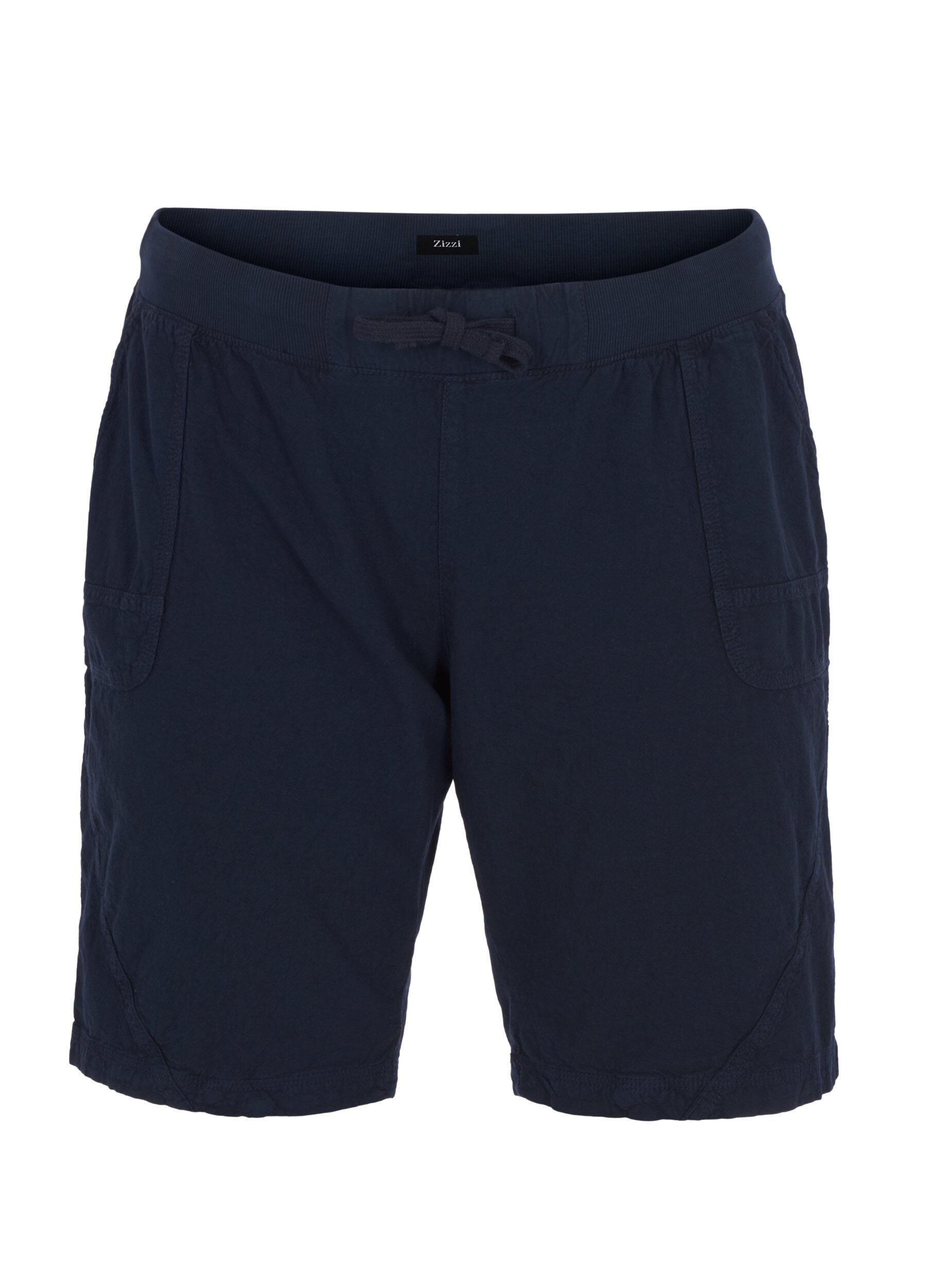 Zizzi Short ample avec poches en coton, Bleu, Packshot image number 0