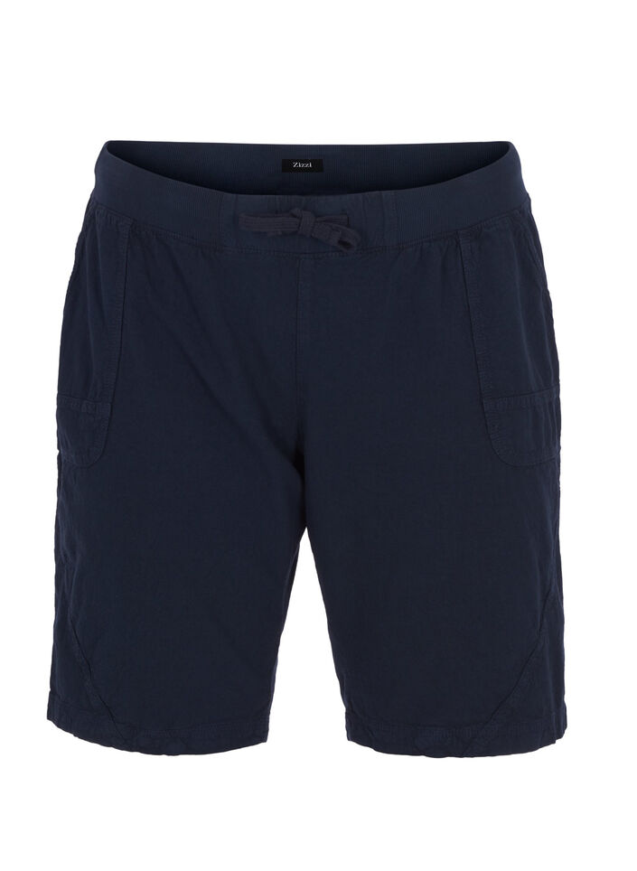 Short ample avec poches en coton, Bleu, Packshot image number 0