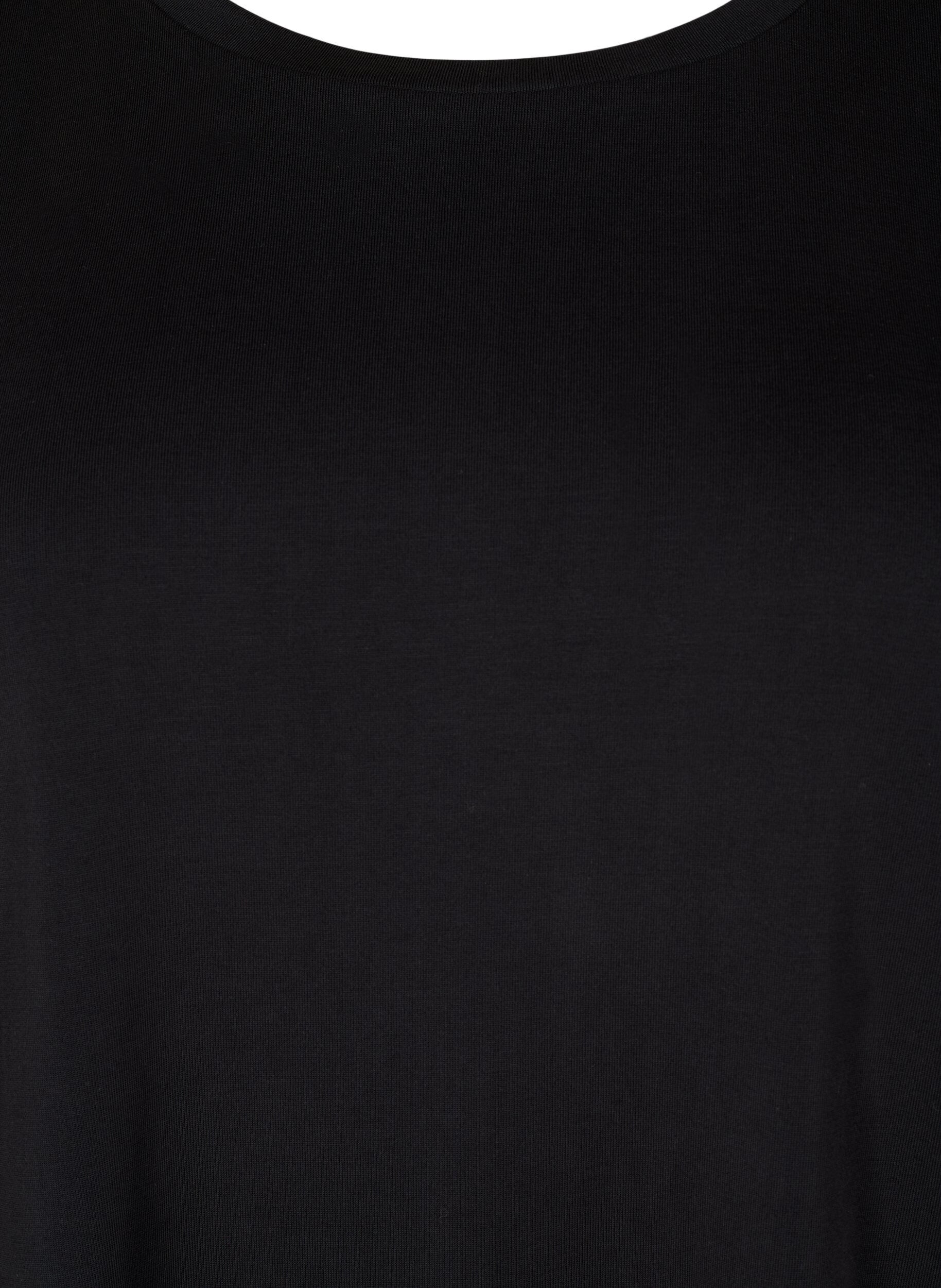 Zizzi T-shirt en TENCEL&trade; Modal &agrave; col rond, Noir, Packshot image number 2