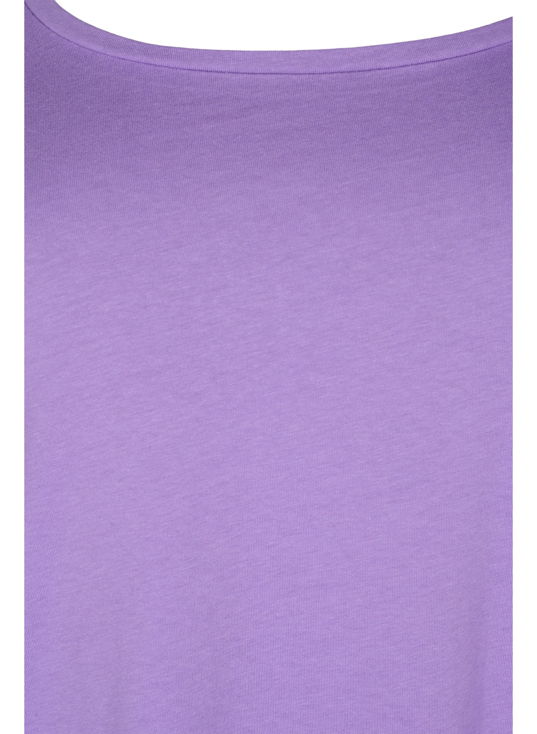 Zizzi Lot de 2 blouses basiques en coton, Paisley Purple/Black, Packshot image number 2