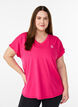 T-shirt de sport &agrave; manches courtes et col en V, Rose, Model image number 0