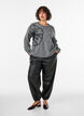 Pull avec application florale, Gris, Model image number 1