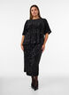 Blouse en sequins avec manches au coude, Noir, Model image number 1