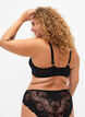 Soutien-gorge couvrant avec dentelle et lacets, Black, Model image number 1